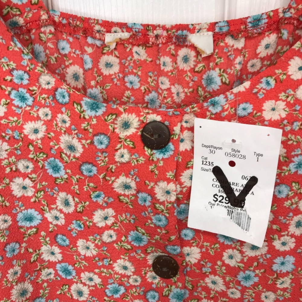 NWOT Orange & Blue Floral Tiered Maxi Dress - Picture 12 of 14